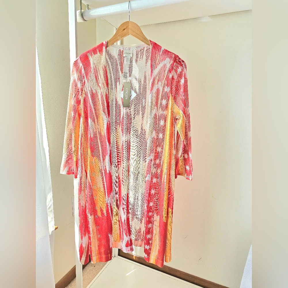 Vibrant Multicolor Open Front Cardigan
